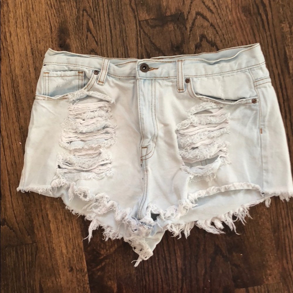 Light wash, frayed denim Forever 21 shorts